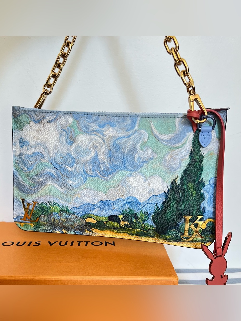 AUTH Louis Vuitton Van Gogh Trunk Pochette Pouch Bag RARE! AUTHENTIC Limited Ed